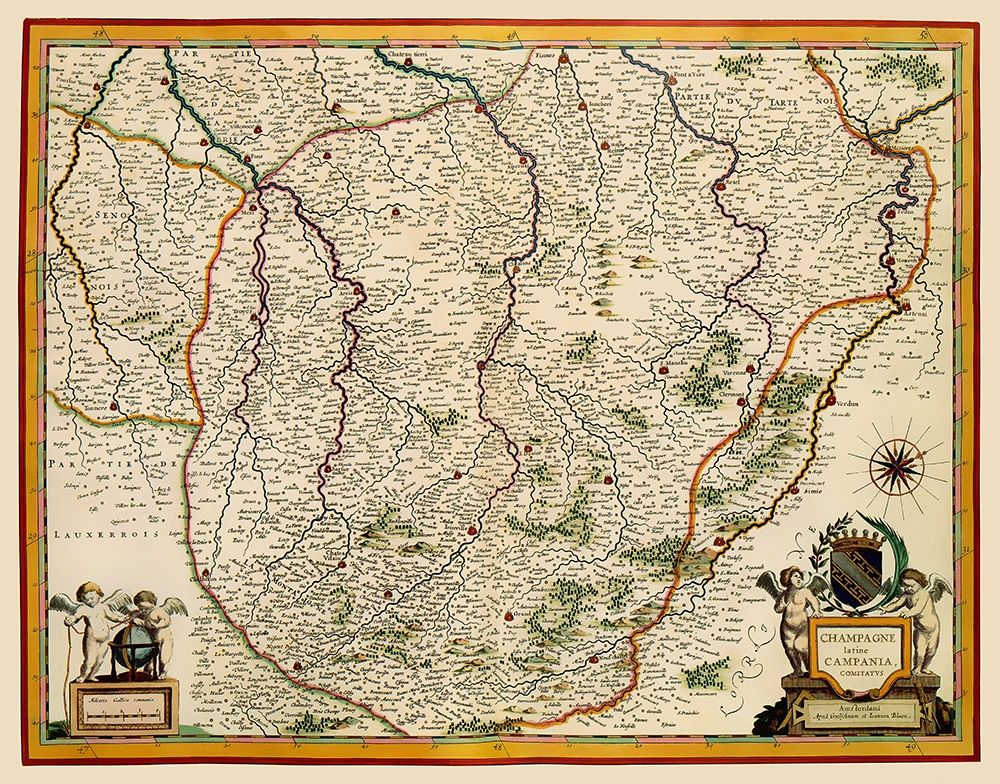 Champagne Region France - Blaeu 1635