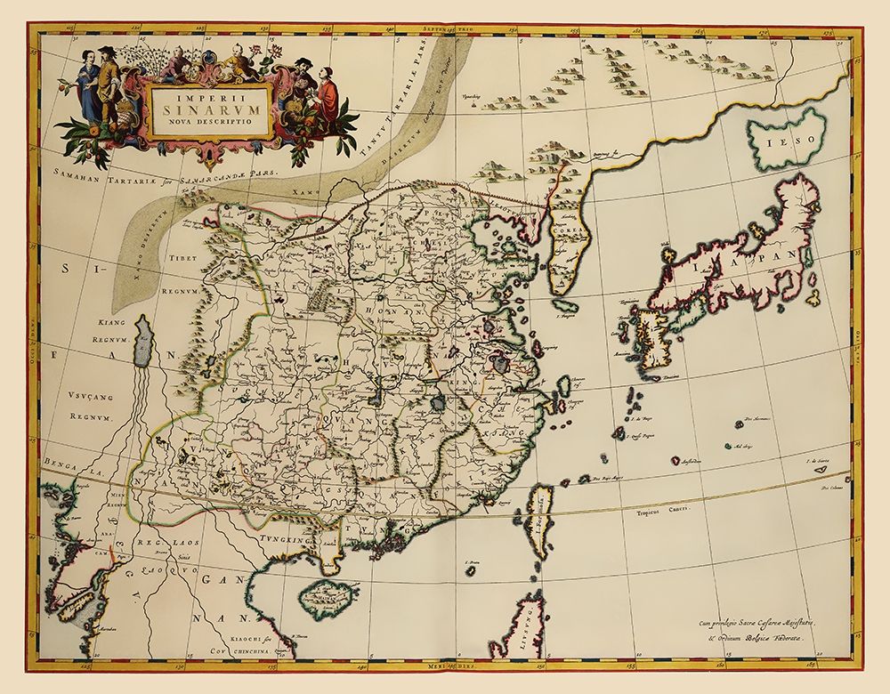 Asia China Korea Japan - Blaeu 1655
