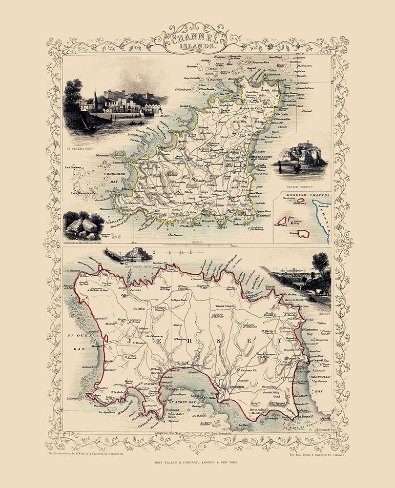 Channel Islands Great Britain - Tallis 1851