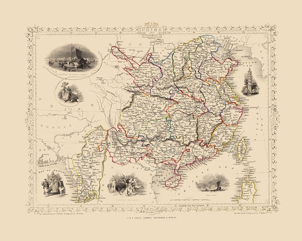 Asia China Burma - Tallis 1851