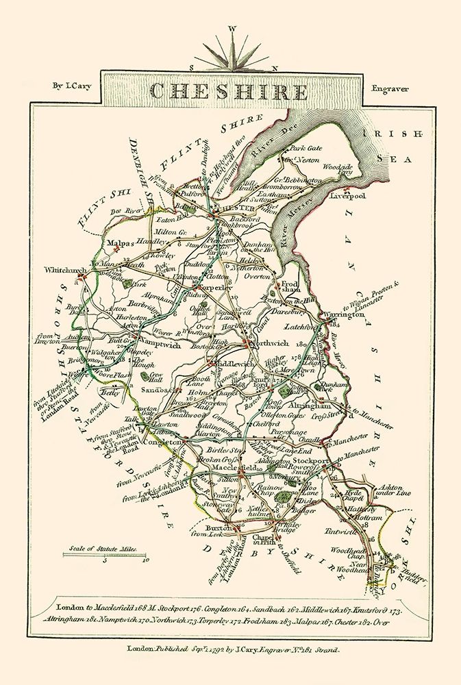 Cheshire County England - Cary 1792