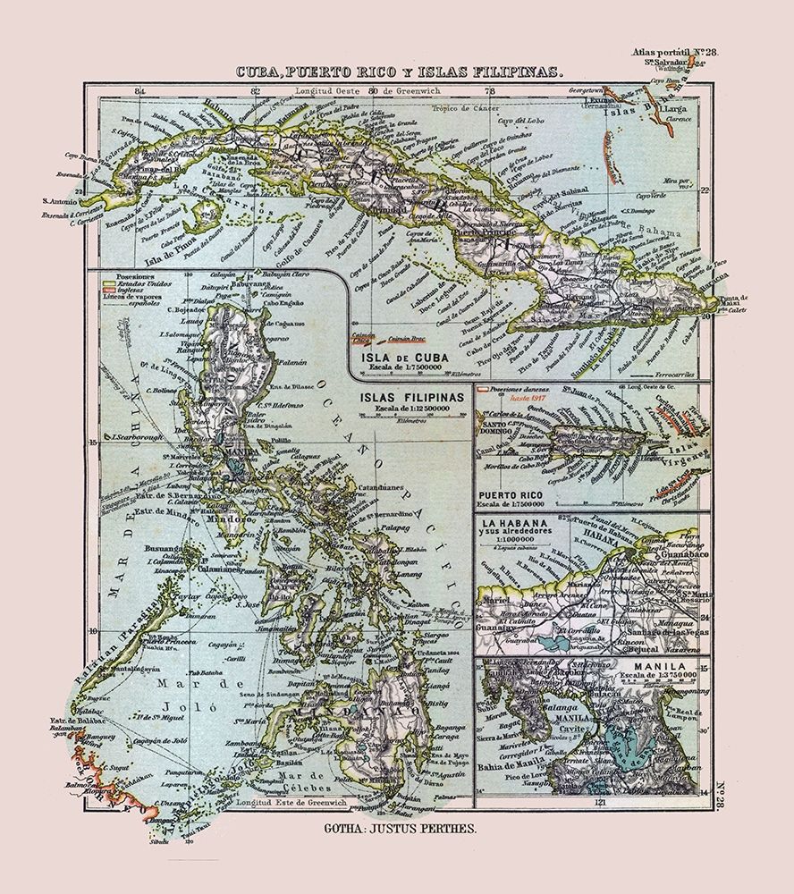 Cuba Puerto Rico Philippines - Perthes 1921