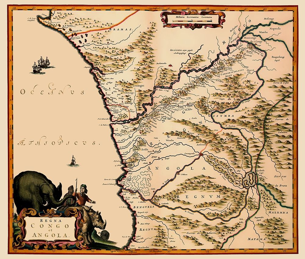 Congo Angola Africa - Blaeu 1662