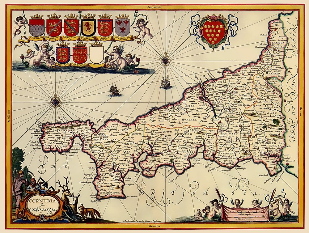 Cornwall County England - Jansson 1646