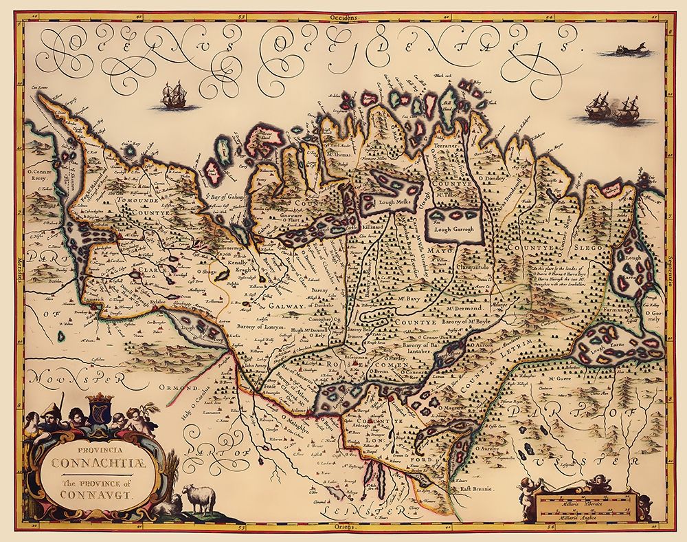 Connacht Province Ireland - Jansson 1642
