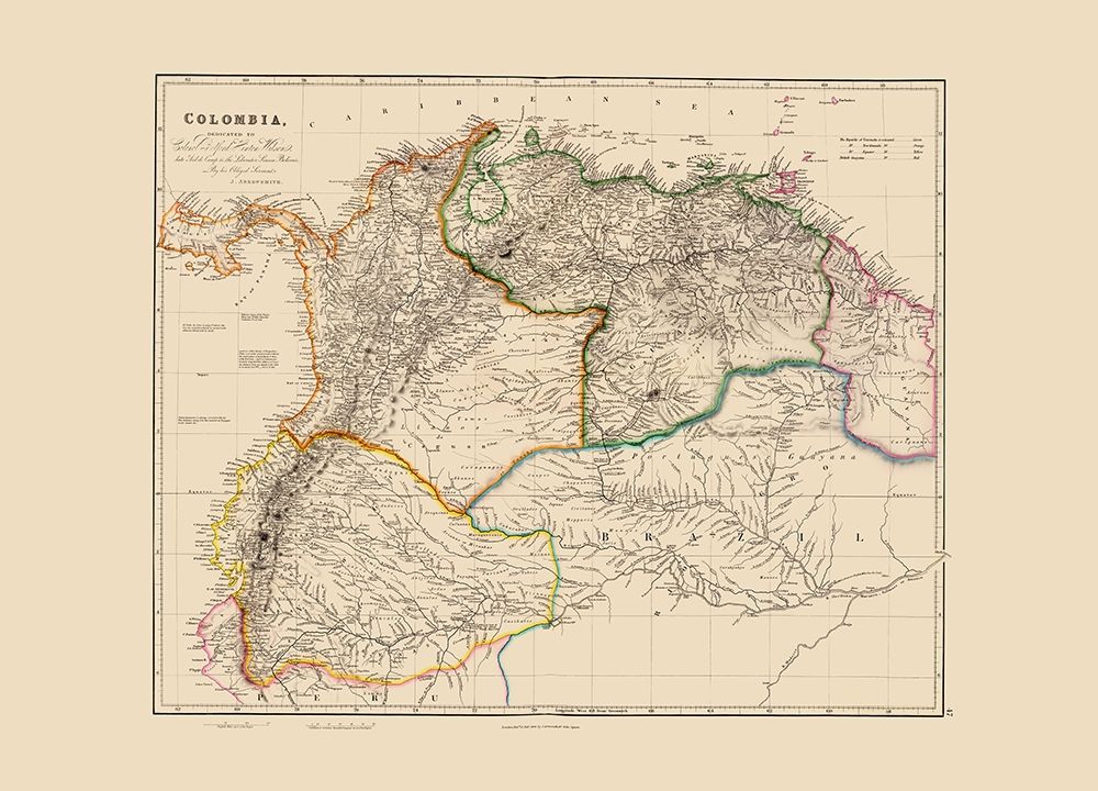 South America Colombia - Arrowsmith 1844