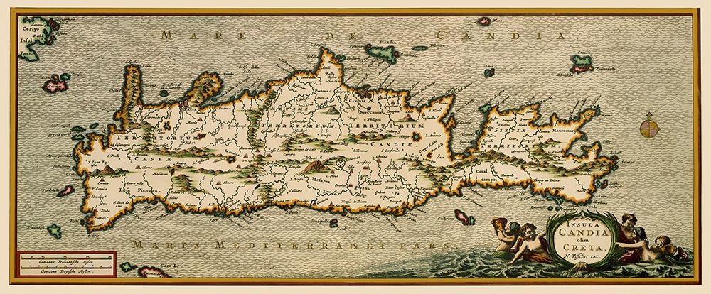 Crete Greece - Visscher 1680