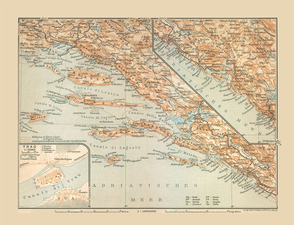 Southern Croatia Europe - Baedeker 1910