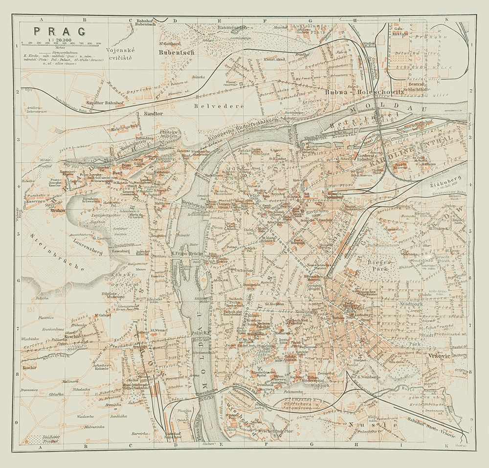 Prague Czech Republic Europe - Baedeker 1910