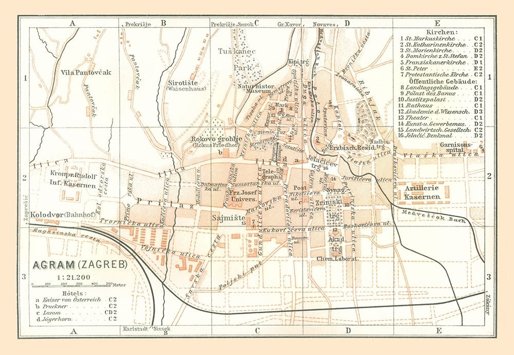Zagreb Croatia Europe - Baedeker 1896