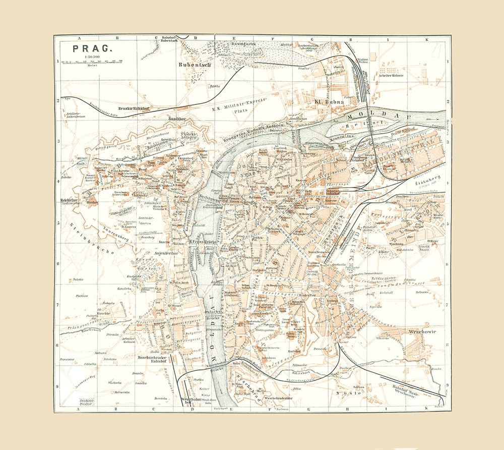 Prague Czech Republic Europe - Baedeker 1896