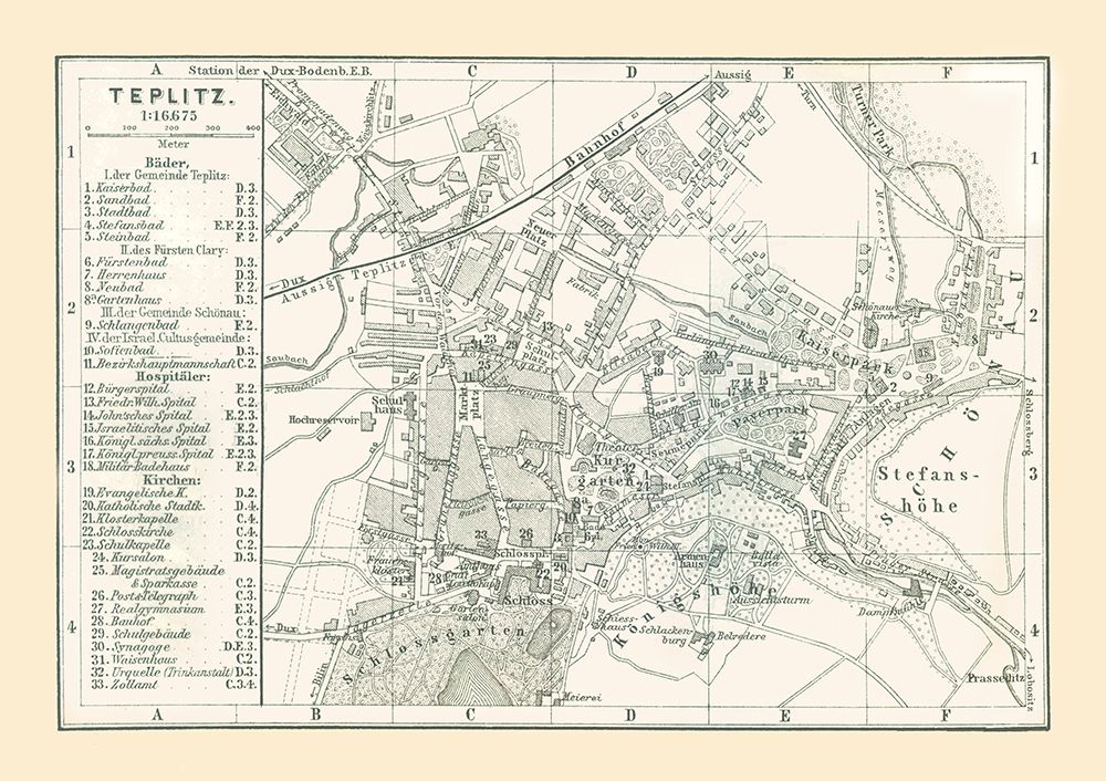 Teplice Czech Republic Europe - Baedeker 1896