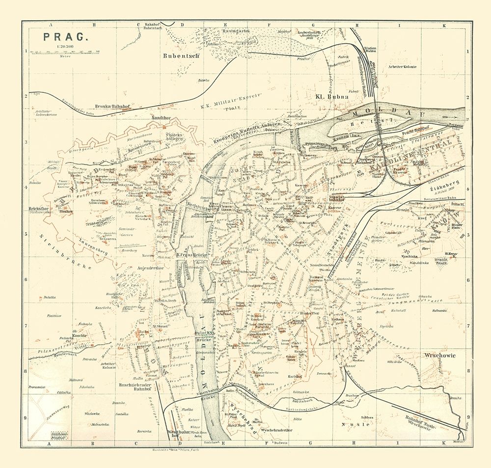 Prague Czech Republic Europe - Baedeker 1896