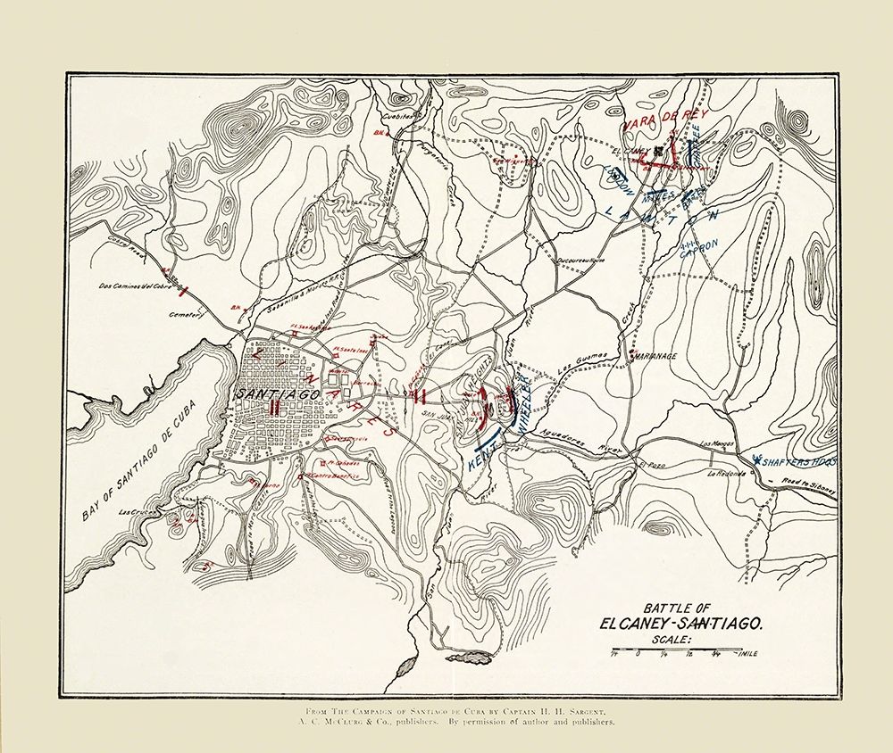 El Carney-Santiago Battle Map 2 of 3 1907