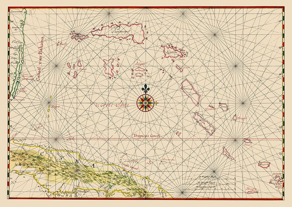 Cuba Bahamas - Vinckeboons 1650
