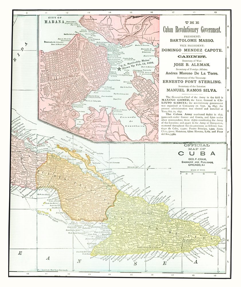 Caribbean Cuba - Cram 1898