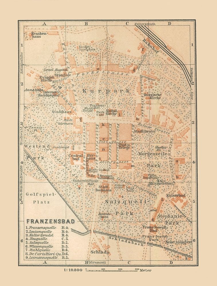 Franzenbad Czech Republic Europe - Baedeker 1910
