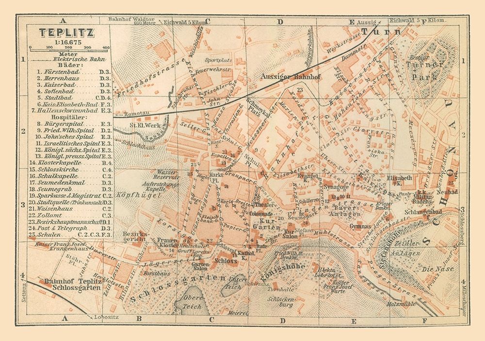 Teplice Czech Republic Europe - Baedeker 1910