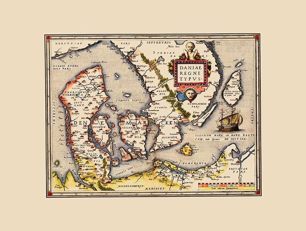 Scandinavia Denmark - Ortelius 1570