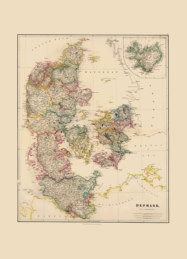 Scandinavia Denmark - Arrowsmith 1844