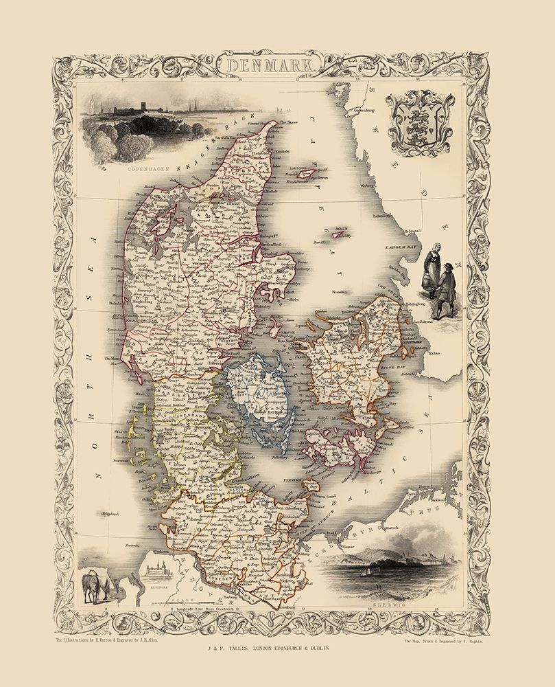 Scandinavia Denmark - Tallis 1851