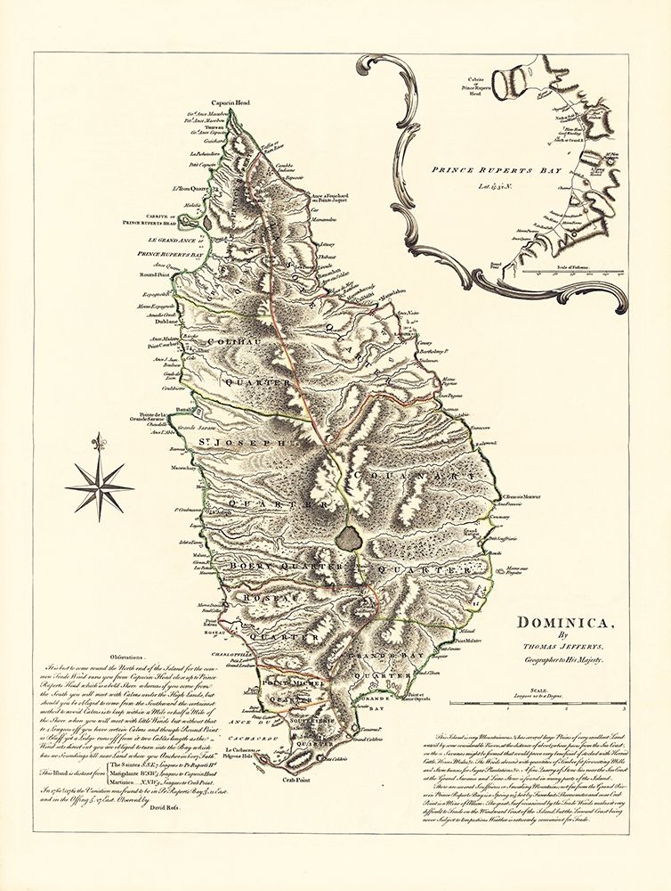 Caribbean Dominica - Sayer 1768