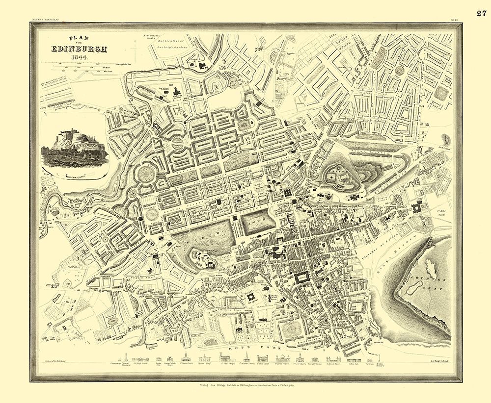 Edinburgh Plan Great Britain - Meyers 1844