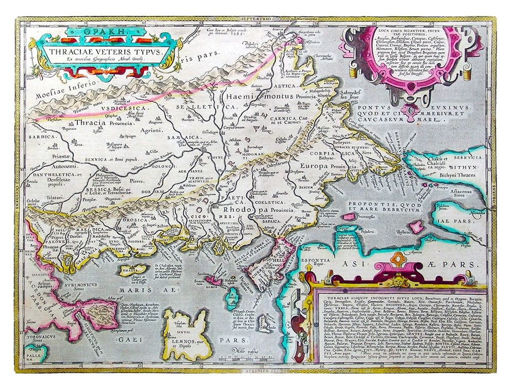 Thrace Greece Eastern Europe - Ortelius 1570
