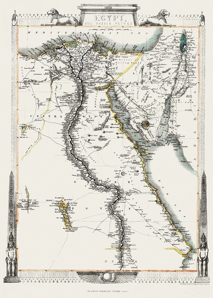 Middle East Egypt Arabia Petraea - Tallis 1851