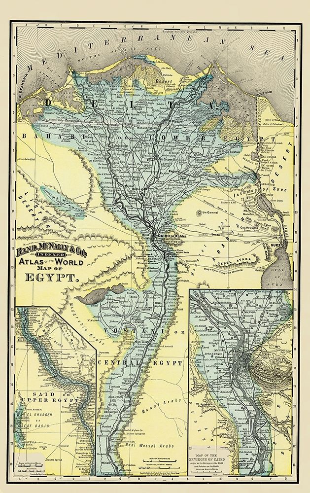 Middle East Egypt - Rand McNally 1892
