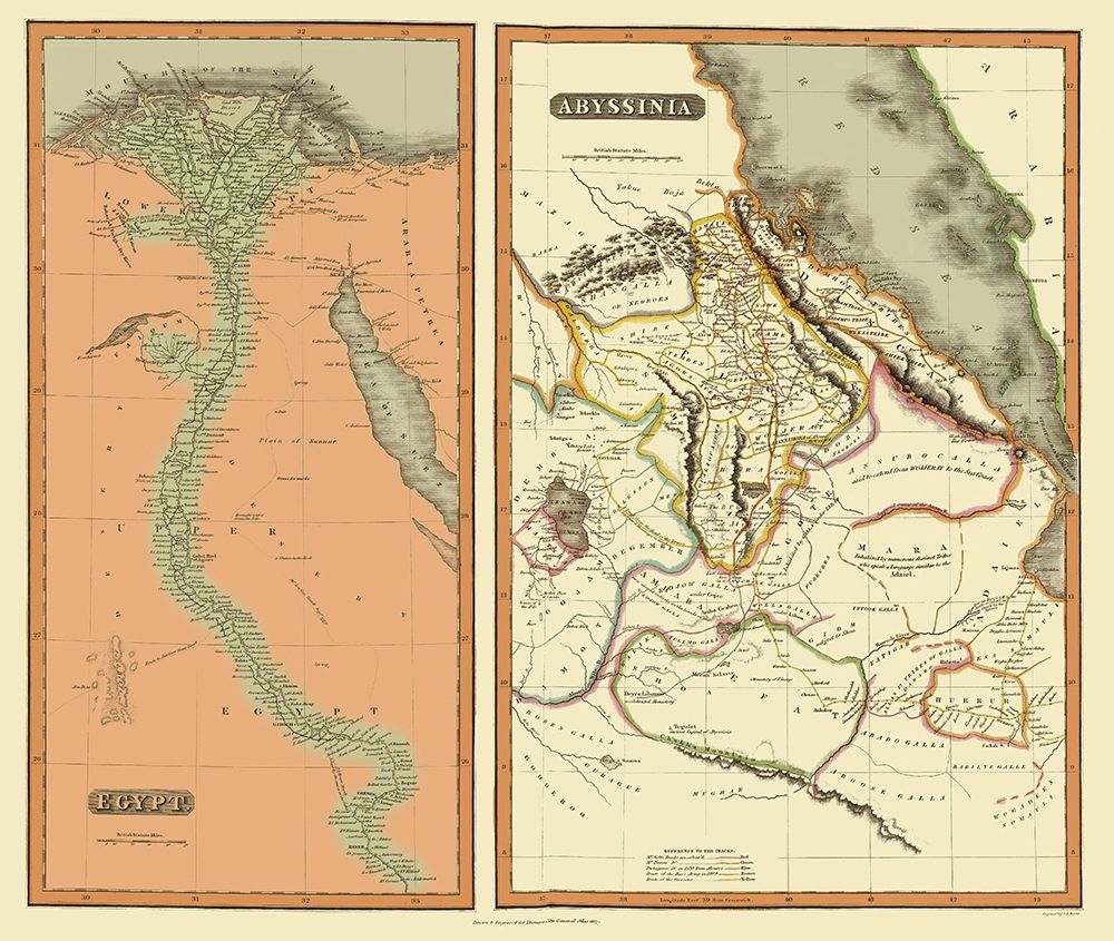 Middle East Egypt Abyssinia - Thomson 1817