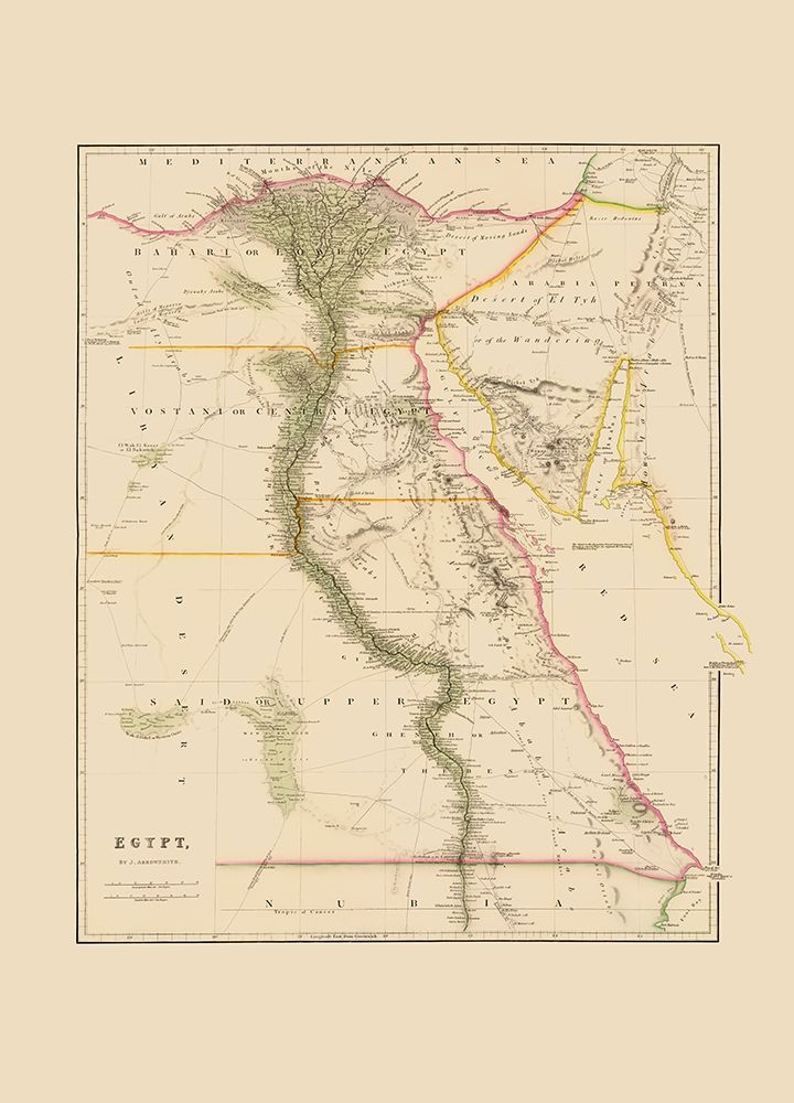 Middle East Egypt - Arrowsmith 1844