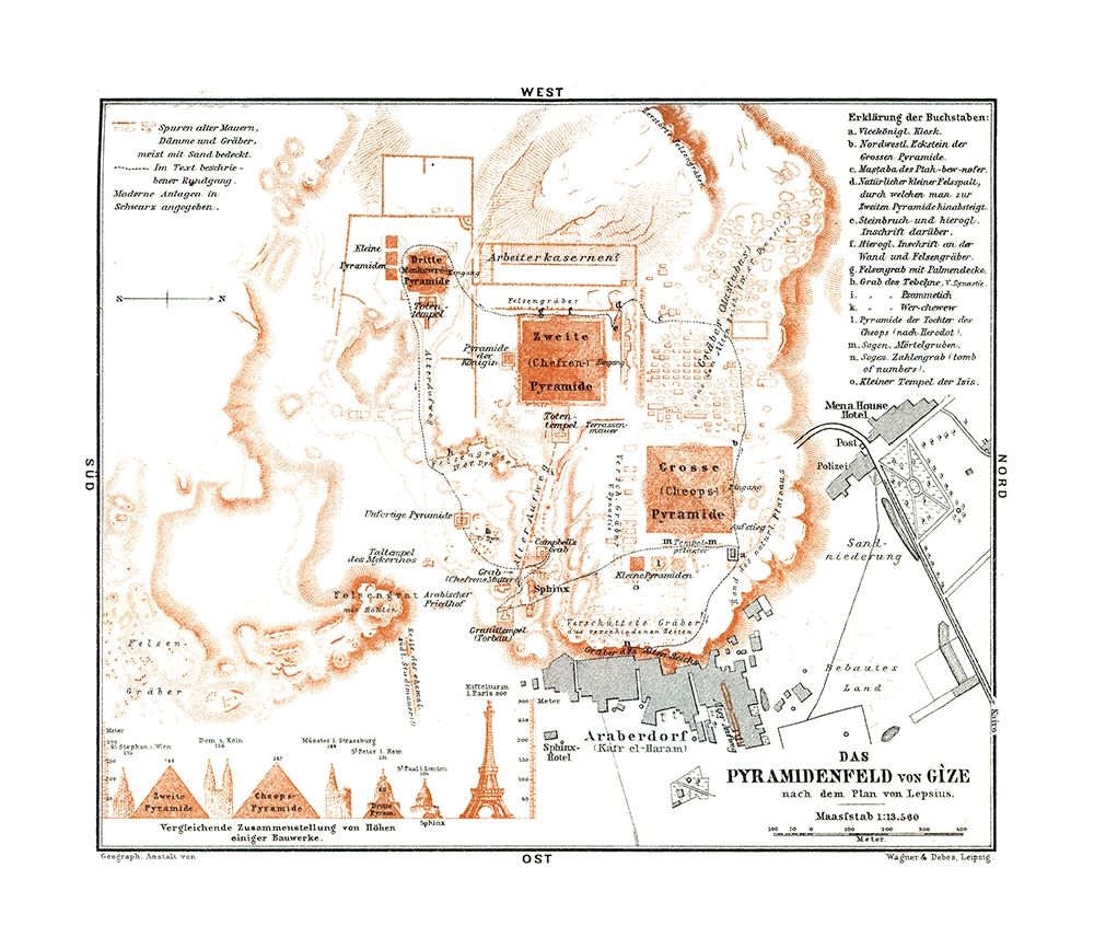 Africa Giza Necropolis Egypt - Baedeker 1913