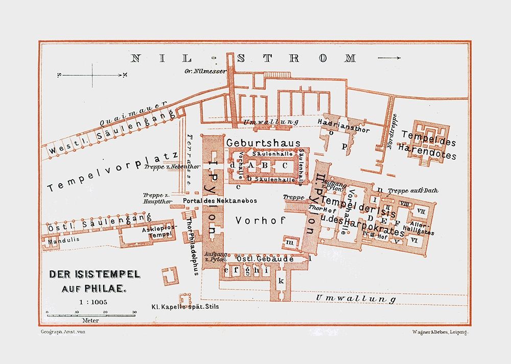 Africa Temple of Philae Egypt - Baedeker 1913