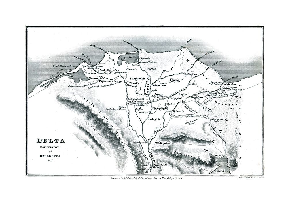 Africa Delta Egypt Herodotus - Oxford 1828