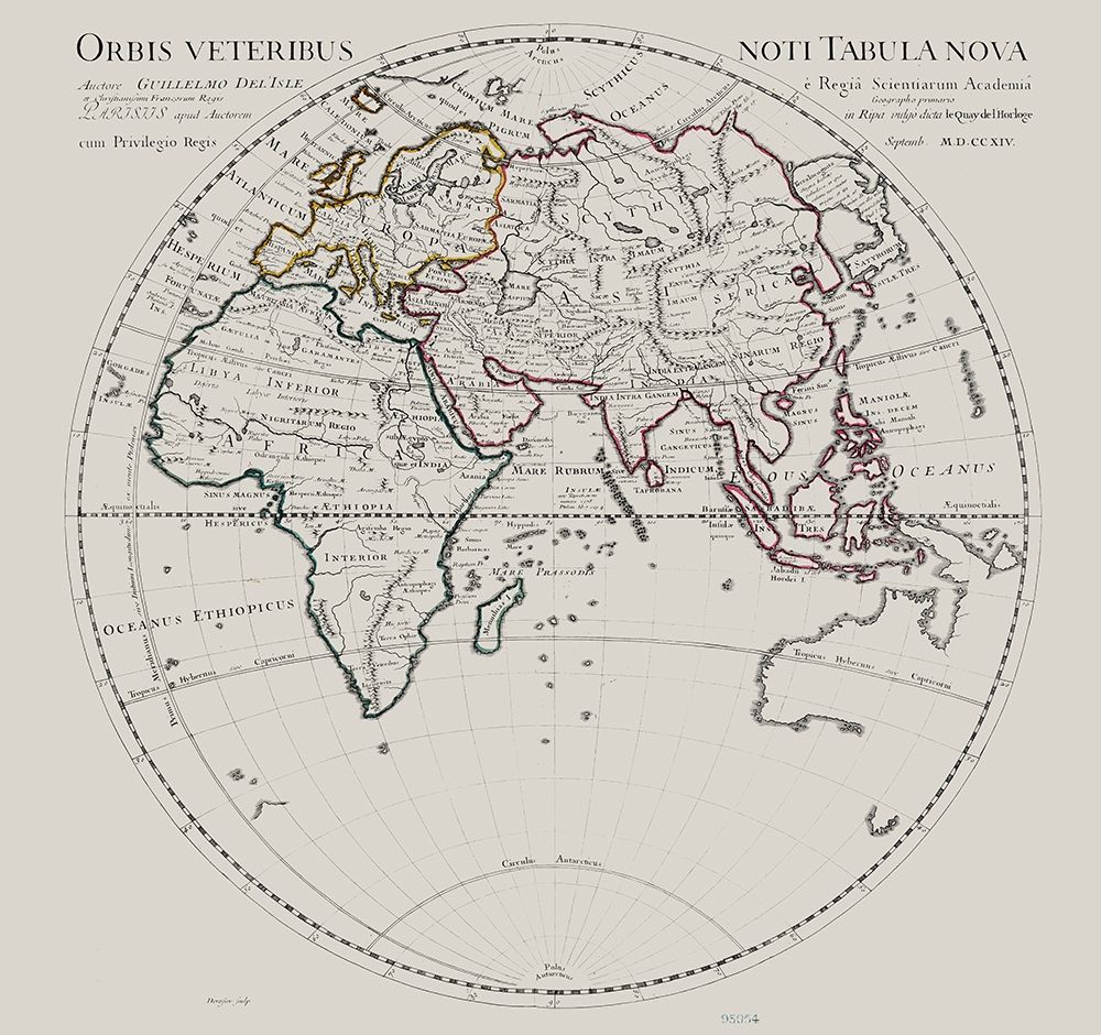 Eastern Hemisphere -De Lisle 1731