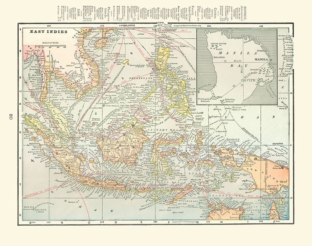 East Indies China Philippines - Cram 1898