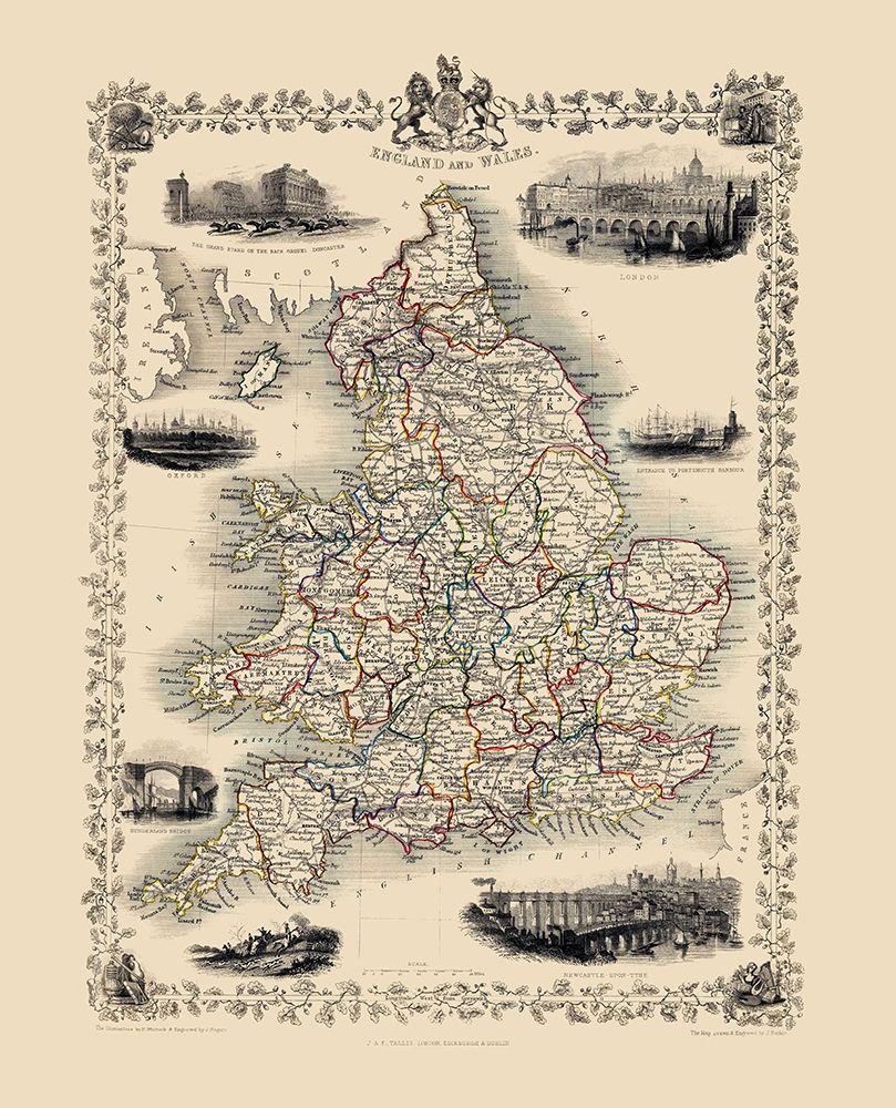 Great Britain England Wales - Tallis 1851