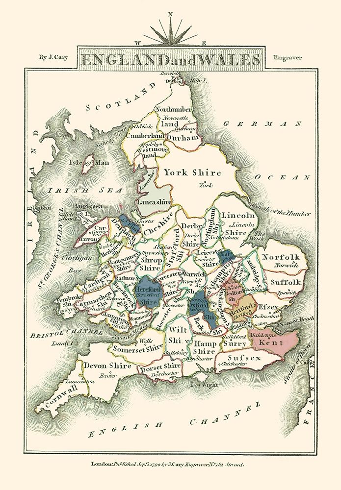 Great Britain England Wales - Cary 1792