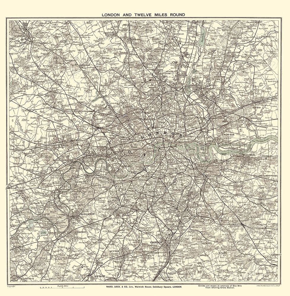 London England - Bartholomew 1925