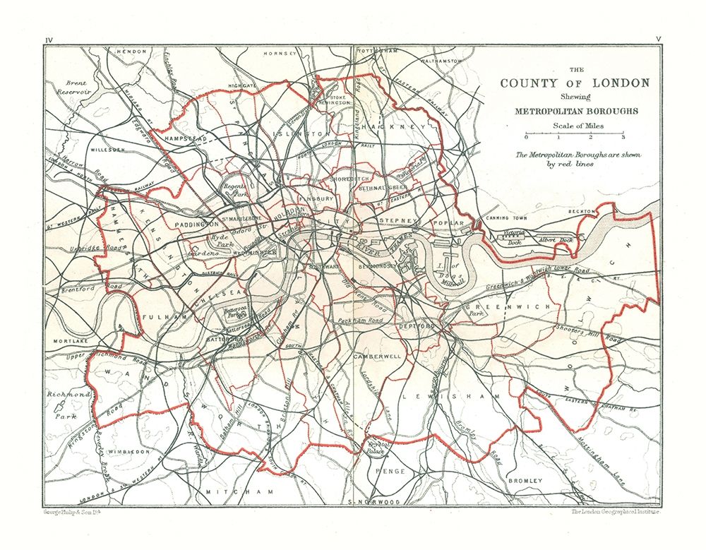 County of London England - Philip 1904
