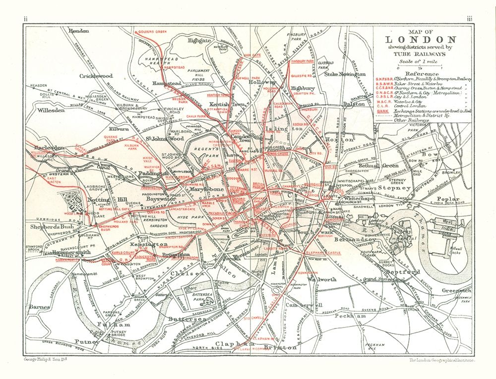 London Tube Railways England - Philip 1904