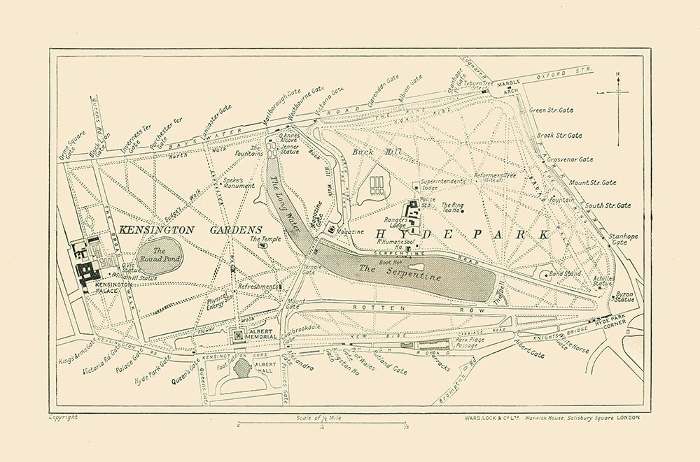 Hyde Park Kensington Gardens England - Ward 1913