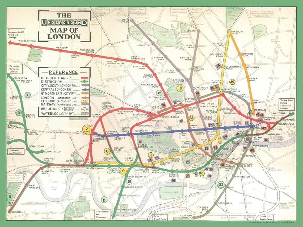 London England Underground - Ward 1913