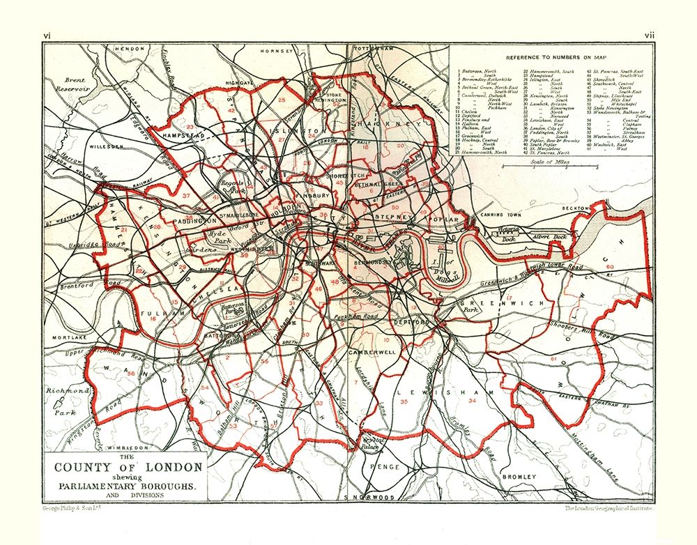 County of London England - Philip 1904