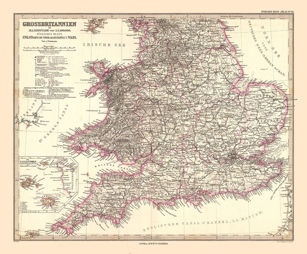 England Wales - Stieler 1885