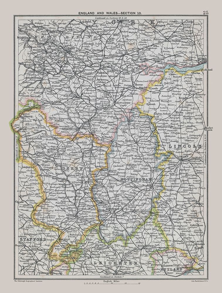 East Midlands England - Bartholomew 1892