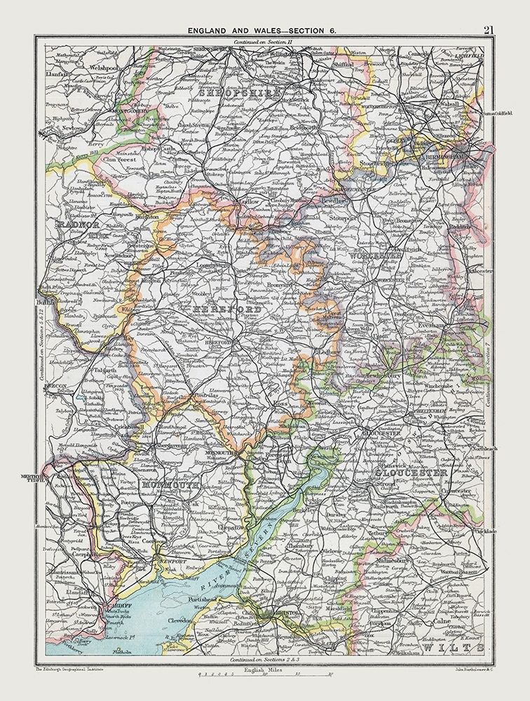 West Midlands England - Bartholomew 1892