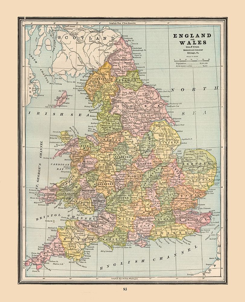 England Wales - Cram 1888