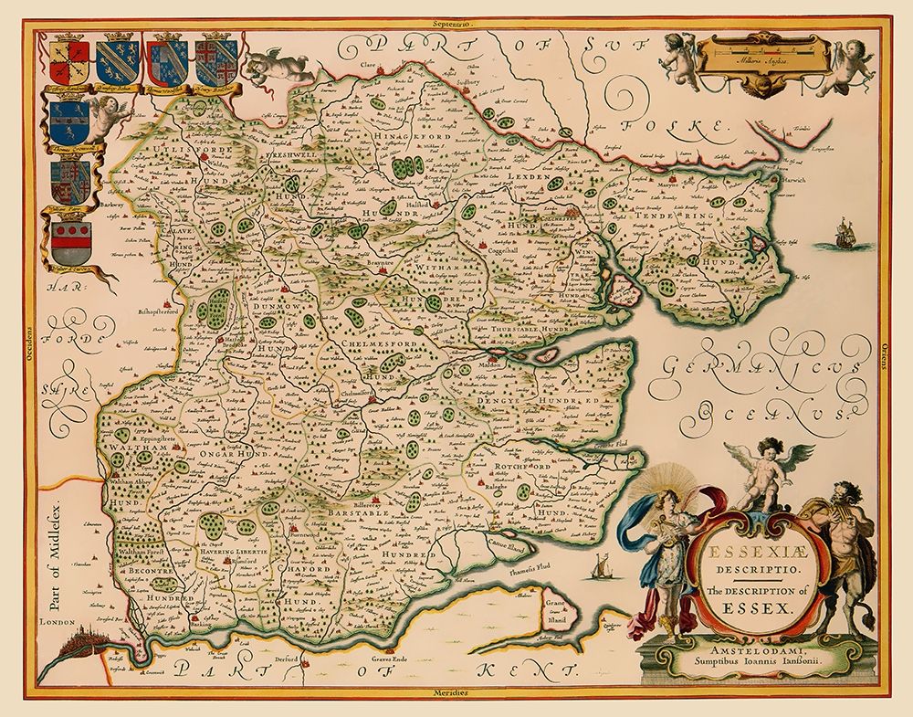 Great Britain Essex County England - Jansson 1646